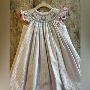 Shrimp and grits crab smocked dress size 2
